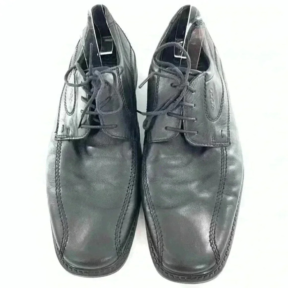 Ecco mens size 44 10-10.5 black leather comfort orthopedic bicycle toe oxfords main image 11